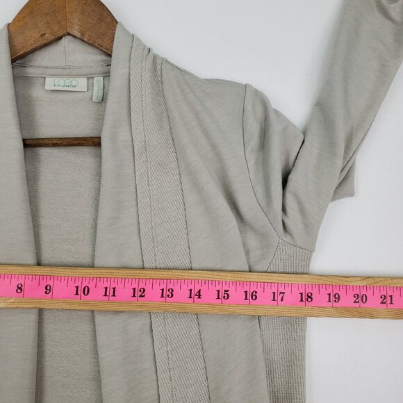 Logo Lounge XS Open Front Cardigan Beige Long Sleeve Pockets Cozy Layering - Picture 12 of 14